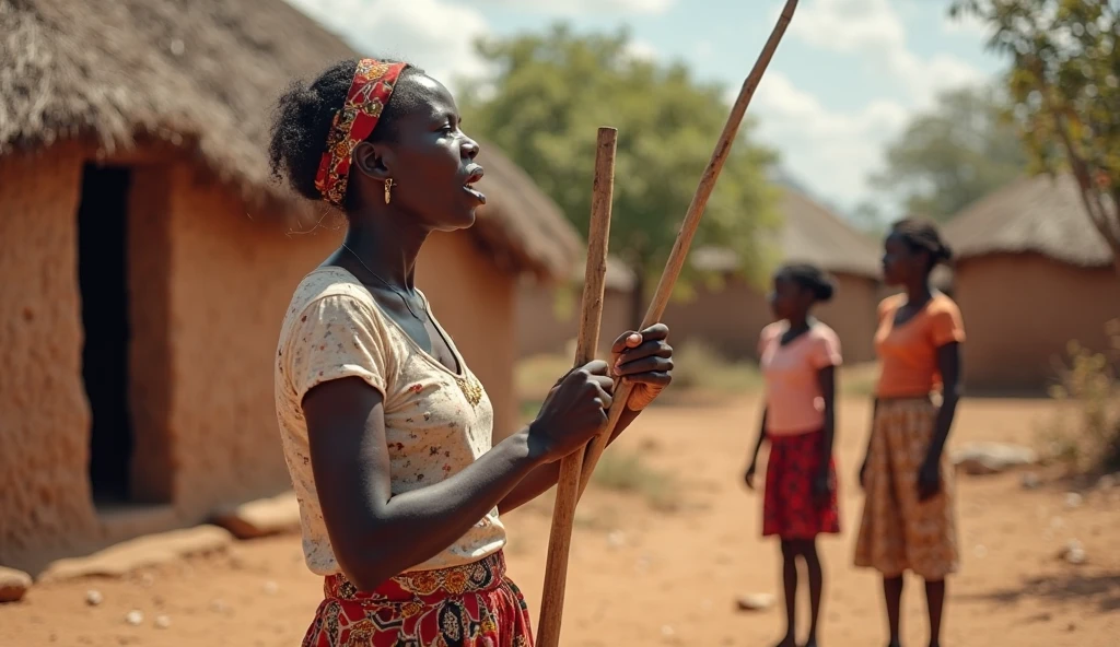 Woman with goat horn