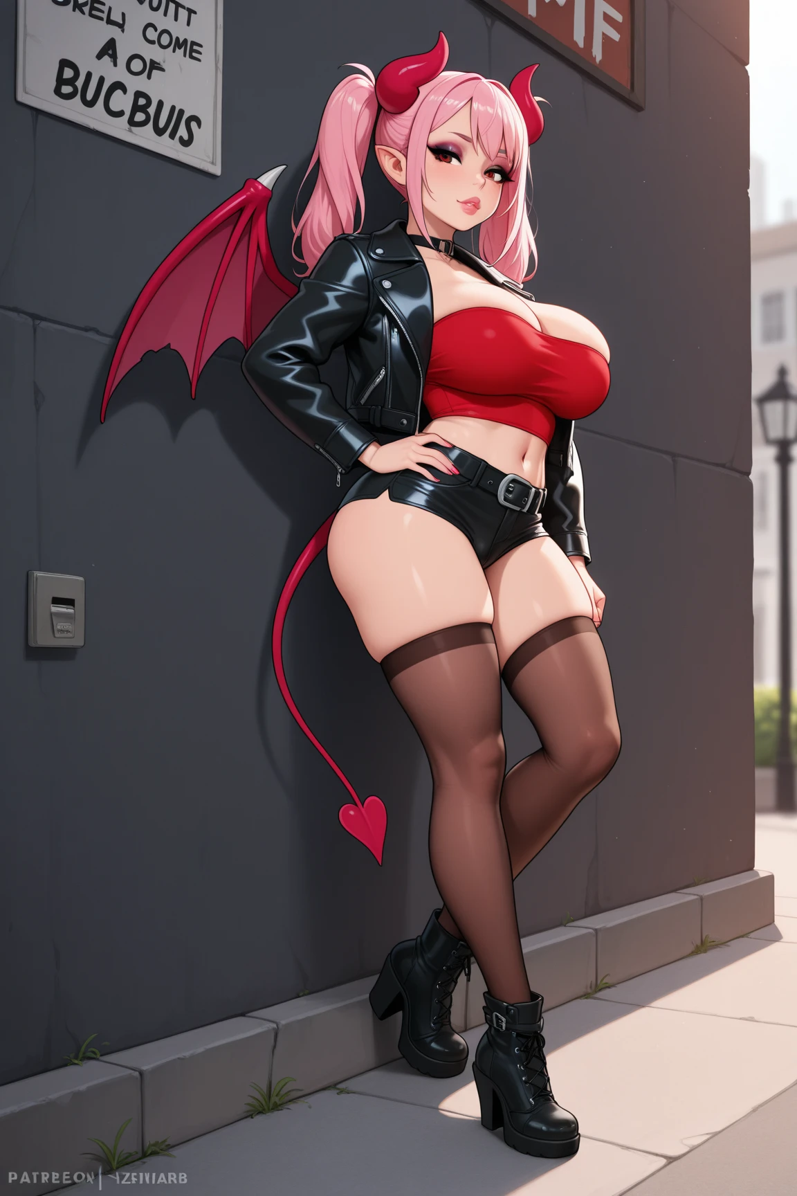 1girl, 3d, ((full colour)),that looks like (Clare Buckfield:1.3) wearing an open fur coat, blush, bangs, ((ginger page boy haircut)),
female stood against a wall (((outside a strip club))) (((at night with lots of neon signs))), legs wide apart, striped legwear, striped thighhighs,
armpits, arms up,
BREAK
she is wearing a (((transparent chiffon skirt))) which is v shaped at the front and back to reveal genitals, ((skirtlift)), (((wearing a chiffon blouse))),
BREAK
perfect penis, pussy,
uncensored,(((pussy juice))),
lips, nose, necklace,
perfect (bulbous nipples:1.3), large exposed breasts, exposed nipples,
high quality, 4K, beautiful design, extremely detailed, amazing, fine detail, extremely detailed eyes and face, kodak portra 400,
atmospheric lighting, high contrast, natural skin texture, hyperrealism, soft light, sharp, rim lighting, ultra detailed, sharp focus,
<lora:add_detail:.70>, <lora:hairdetailer:0.7>,
, <lora:Sissy_clit_no_balls:1.2>(perfect penis:1.3), (perfect glans:1.3)
<lora:tgirls_V4:0.8> penis, <lora:noball-10:0.8> futanari