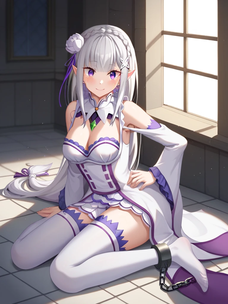 rezeroemilia, emilia, braid, crown braid, flower, hair flower, hair ornament, hair ribbon, long hair, pointy ears, (purple eyes:1.2), white hair, x hair ornament,
BREAK white bunny suit, sexy, skin tight, medium breasts, cleavage, bunny ears, fishnets, garter straps, zettai ryouiki,
BREAK outdoors, city,
BREAK looking at viewer, cowboy shot, full body, BREAK (masterpiece:1.2), best quality, high resolution, unity 8k wallpaper, (illustration:0.8), (beautiful detailed eyes:1.6), extremely detailed face, perfect lighting, extremely detailed CG, (perfect hands, perfect anatomy),