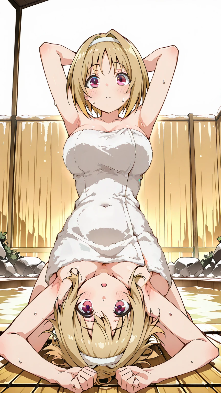 ((pixel-perfect, detail-perfect))), solo nude, 1girl, miyashita ai, hair blonde, eyes yellow, style moe anime love live, smile, completely nude, vagina dripping urine, sauna, armpit, open legs, masturbating, flat filesize, ultra quality high
