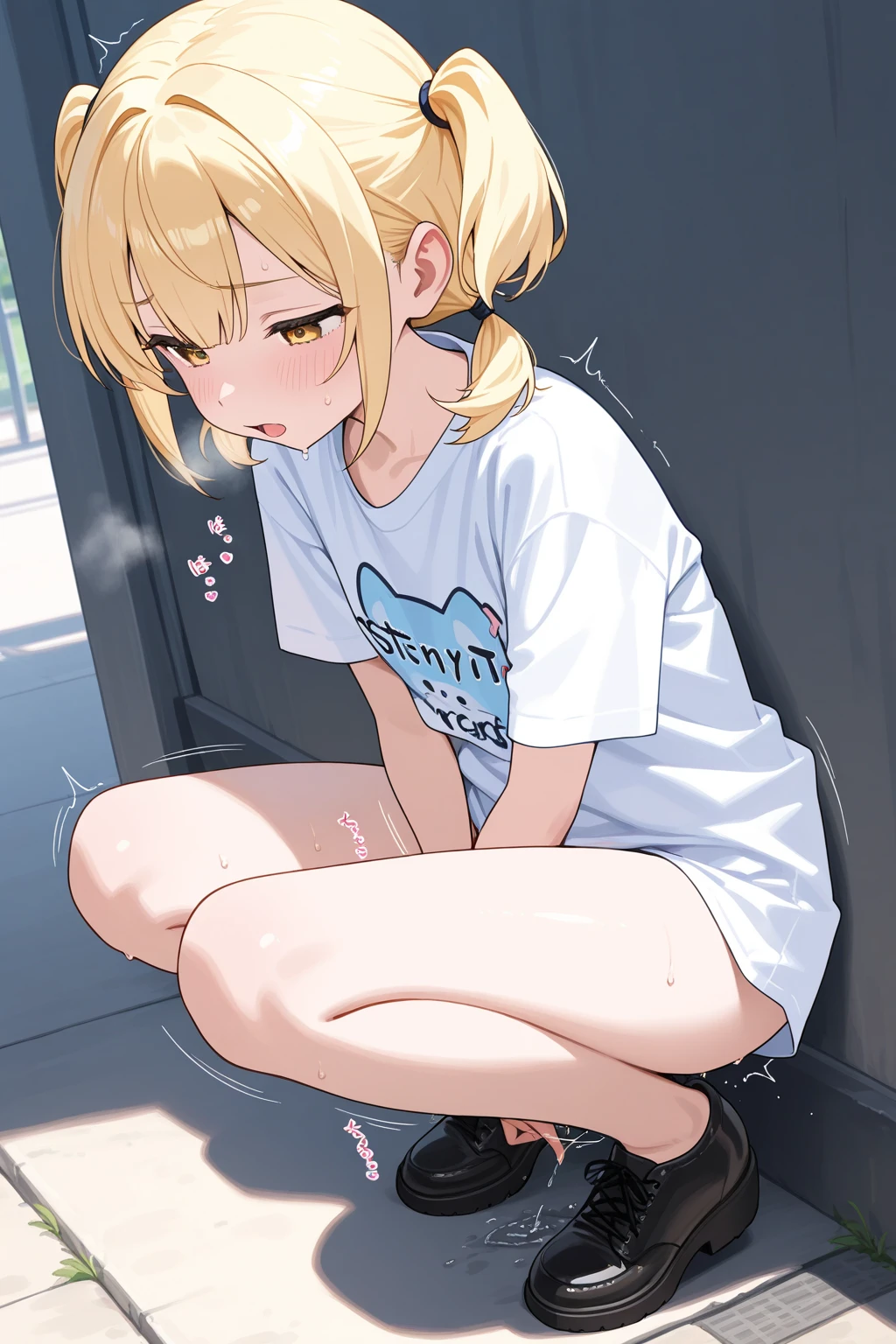 NSFW, (masterpiece, top quality, best quality, highly detailed:1.6), extremely detailed CG unity 8k wallpaper, (full body), wide shot, long shot, (close knees, Hold your crotch with both hands over your clothes:3), (leaning forward, Mass moarashi、Pee excreted with force、Big pee stain:2), ((Pee stains on clothes、非常にBig pee stain、I can&#39;t stop peeing and my pee is dripping through my clothes)), (standing:2), (((clutching crotch))), strong facial expression, (sharp eye:1.2), (scowl:1.1), (embarrassed,blush:1.3), (steam:2), (Wet:1.1), (sweat:1.1), (trembling:1.3), (open mouth, wavy mouth:1.4), (clenched teeth:1.7), (closed eyes:1.5), (feeling weak:1.5), (bravery crying, sobbing:1.5), (shoot from front, looking at viewer:1.2), (woman standing on the flower field, flower garden), (long hems ,Maxi Length white one-piece dress:2), (big straw hat:1.5), sandals, (long hair, jet black hair:1.5), (woman trembling with sexual climax:1.5),(at midnight), night, at dawn, (Be incontinent:1.5), colorful, perfect composition, urination, incontinence, piss, peeing self, (((pee stream))), (pee puddle), Wetting herself, pee stain, large breasts, Yellow pee, ((leaking pee)), puddle of pee, Pee spread on the floor, Pee stains, Full bladder, Pee-soaked long hems one-piece, Pee-soaked sandals, natural makeup,