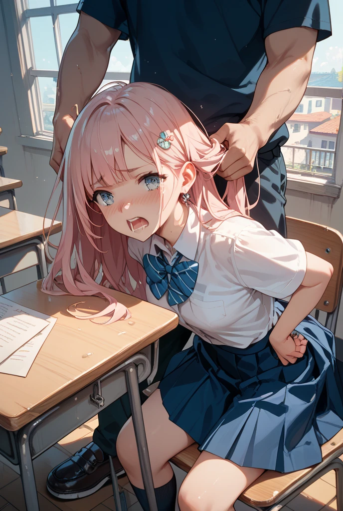 score_9, score_8_up, score_7_up, source_anime, best quality, masterpiece, official art, absurdres, highres, ultra-detailed,waifu2x,Collection: Slice of Life,break,1girl, hoshino \(blue archive\),heterochromia,long hair,pink hair,ahoge,halo,white shirt,plaid skirt,necktie,sneakers,id card, (nipple:0.6), wet, sweat, saliva, (yawn:0.5),penis, twitching penis, oral sex, felatio, cum, motion lines,projectile cum, facial, bukkake, hot breath, sound effects, outdoors, alley,break,(clear line illustration:1.2), super detailed skin,very high resolution, very aesthetic, Best sexual lighting powered by famous artist, 8k,cute picture,beauty illustration,photoshop_(medium),,(Detailed Lighting),uncensored,