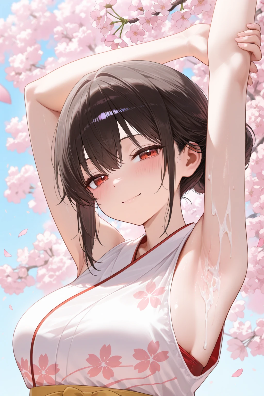 Kitasan Black,smile、looks happy、(naked:1.5),Outdoors、blue sky、(Wearing a collar:1.5)、Earrings、Earrings、bracelet,(masterpiece, Highest quality, Highest quality, Official Art, Beautiful and aesthetic:1.2),(Ultra-detailed),Open your mouth,(Steam coming out of the sides:1.5),(Cowboy Shot)、(Beautiful Face:1.4)、(Peeing:1.5)、Up from the bottom、Sweat、Facing forward,(最高のsmile:1.5)、全naked,Full nudity、navel piercing,Short Hair,((Slim figure))、(3 year old girl)、,(Small breasts:1.5)、shaved pussy,、(Hands on hips)、Very detailed、Animal ears、(naked:1.5)、全naked、Full nudity、Beautiful background、Cherry blossom trees、blue sky、Very detailedな体、Higher resolution、Large file size,A clear body、Not blurry