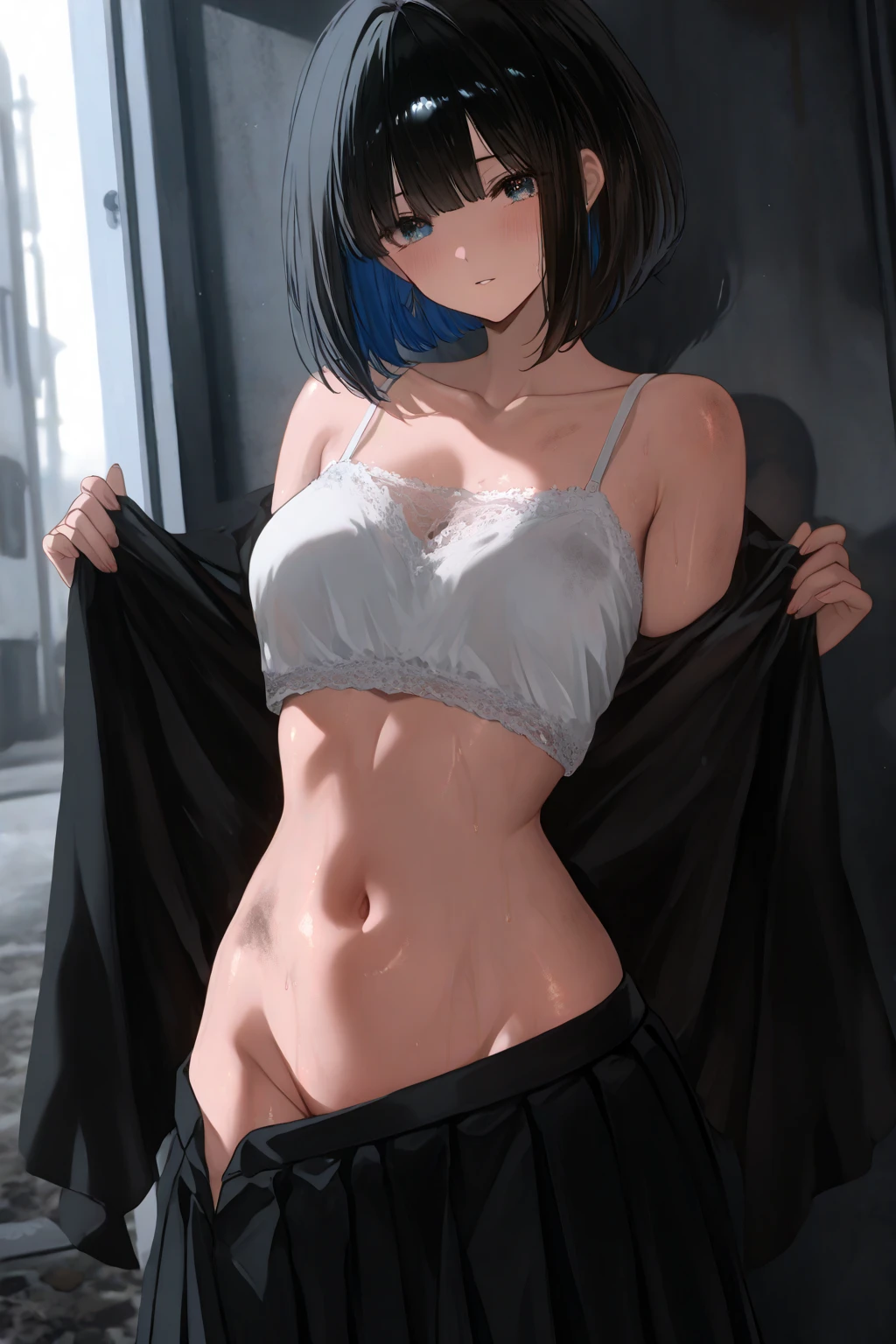 Japanese idol with short hair、Glamour、Muscular、sexy、Wearing a mini skirt、Atmosphere、Masterpiece、
