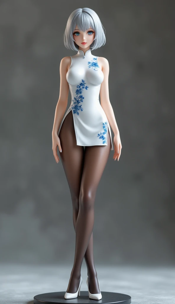 (photograph, hyperrealism, masterpiece, 8k:1.3), 1girl, Iranian, burly, nsfw, pixie bob hair, brunette, frightened, Ethereal Lighting, Soft and otherworldly light, ideal for fantasy and romantic elements, trending on Sketchfab, concept art, shot by helmut newton, focused, <lora:SexyChinaDress:0.9>, china dress
