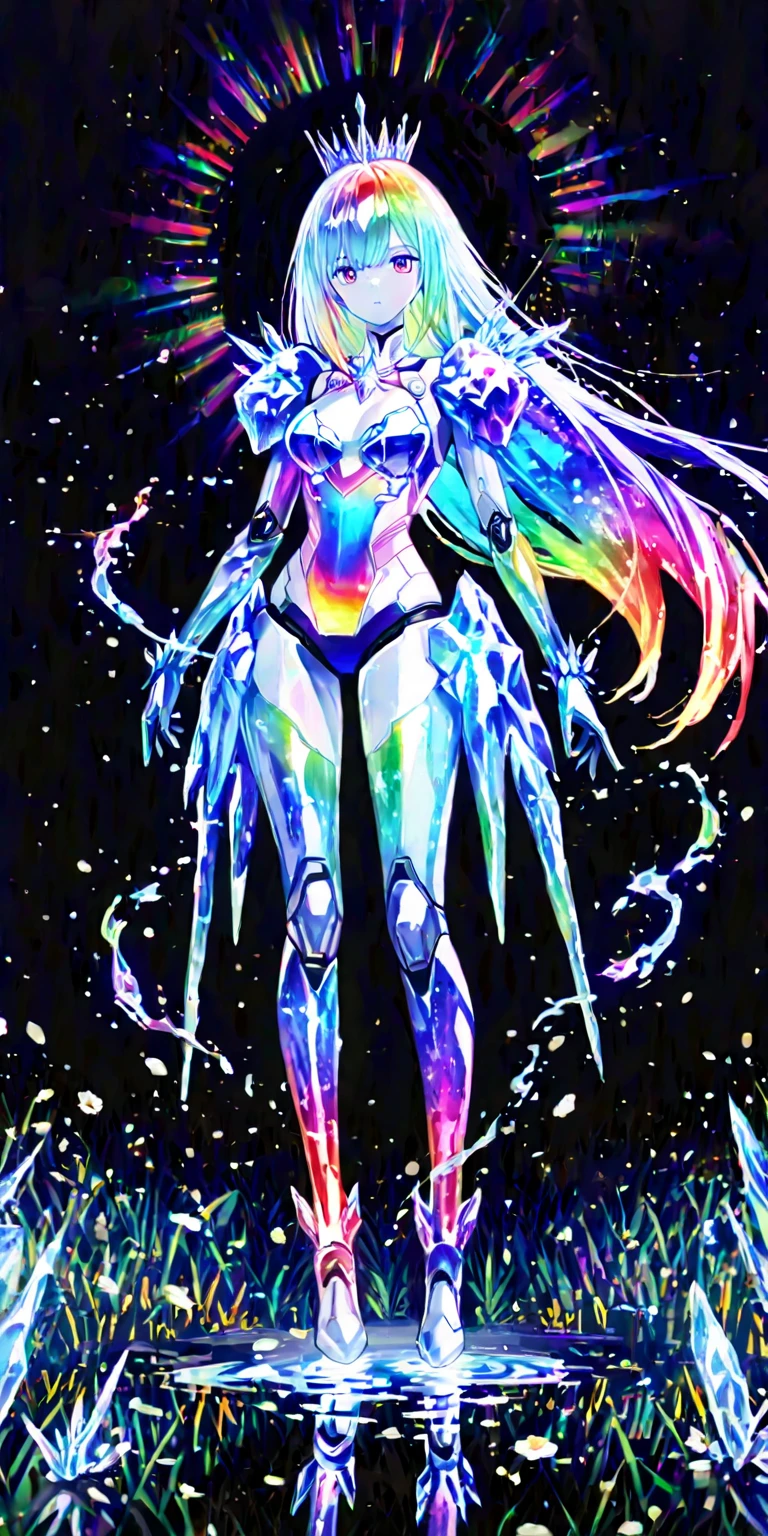 1man,guy, 1 guy, male body, glass skin, daddy, a pumped-up male body, transparent skin, crystal bones, white eyes, luminous body:1.3, ((transparent Colorful body:1.4)),gems, crystal man, diamond texture, man of diamond, split face, no clothes, portrait, solo, diamond hair, diamond leather, skin shiny, multicolored lighting, naked, cosmic hair, ((spectre. 1.4)) Colorful skin, multicolored leather, sparkle effect hair, Diamond body effect, diamond hair, ((cosmic body 1.3)),((Colorful diamond 1.6)), ((stellar body 1.4)),cosmic background, roses, Soft blue light, portrait, close angle of the photo, chromatic aberration, long hair