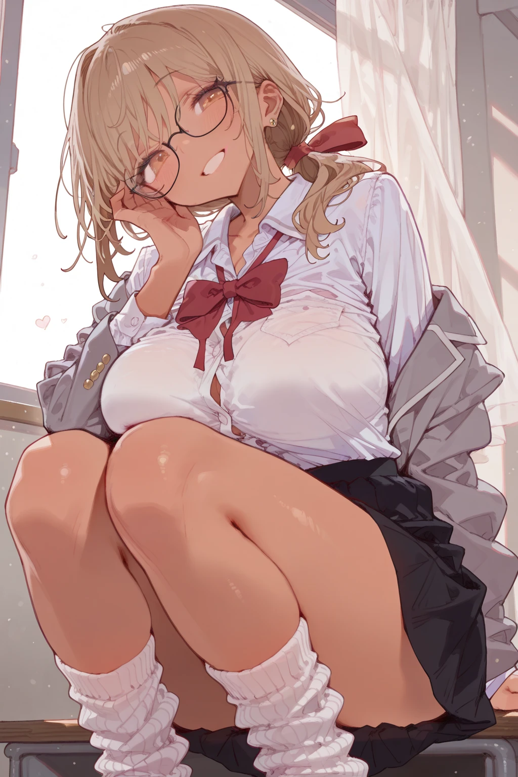 (masterpiece、Attention to detail),(Detailed and accurate face),beautiful girl、18-year-old、((Blonde、Shortcuts、Curly Hair、Curly hair)),(Oversized shirt、flare skirt)、sexy、((blush、Ecstasy face、Close your eyes and yawn))、(Sweat),(My thighs are wet),(Spread your legs),Sandy beach at night