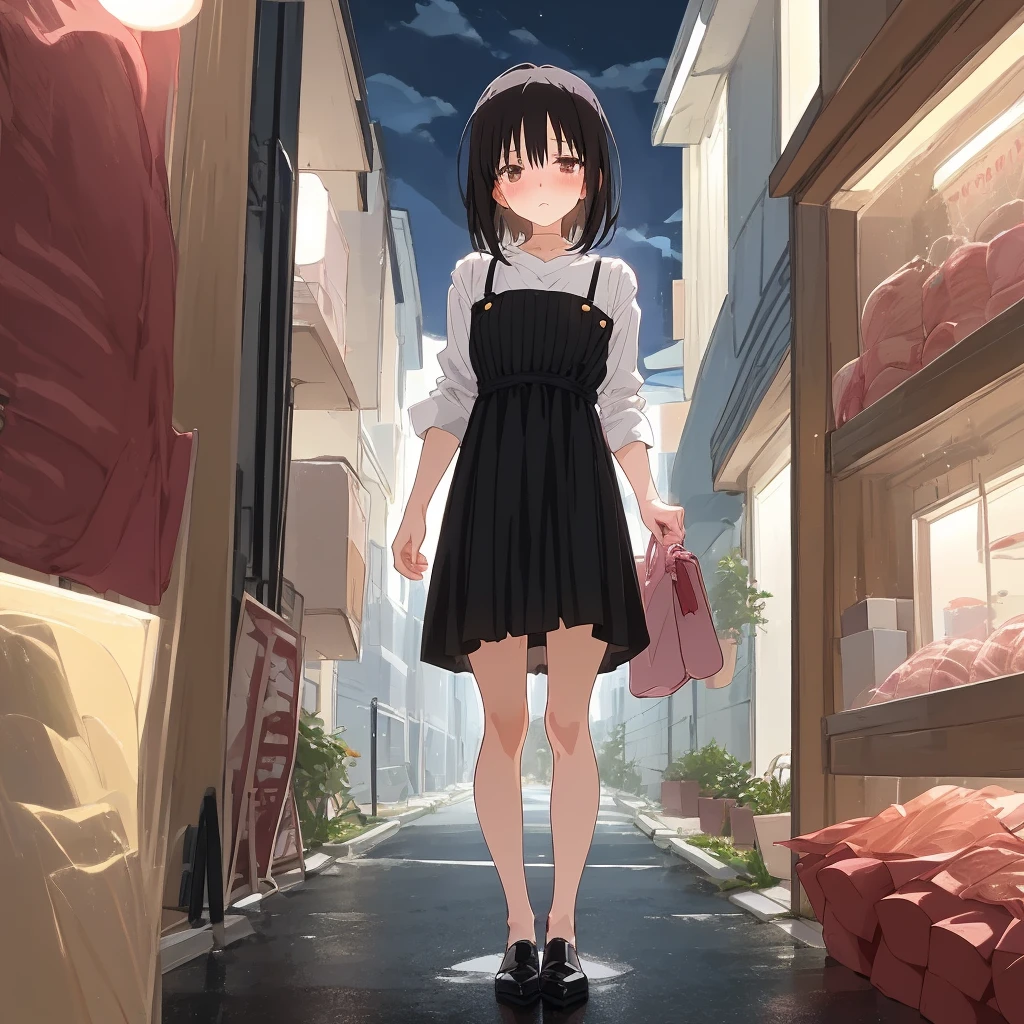 absurderes,hight resolution,((masutepiece))。animesque、((Best Quality)), (lensflare)、(Ultra-detailed), (Beautiful),((Kawaii Girl)), 独奏,Beautiful face、White skin、masterpiece, (10yaers old:1.3)、Dark hair、(one girls、One girl takes to the bathroom、bra very, pantiy、closed eye、embarrassed from、Blushing、is crying、Tears flow from the eyes、Slightly open mouth、Become an inner thigh)、a street(Girl is peeing:1.2)、