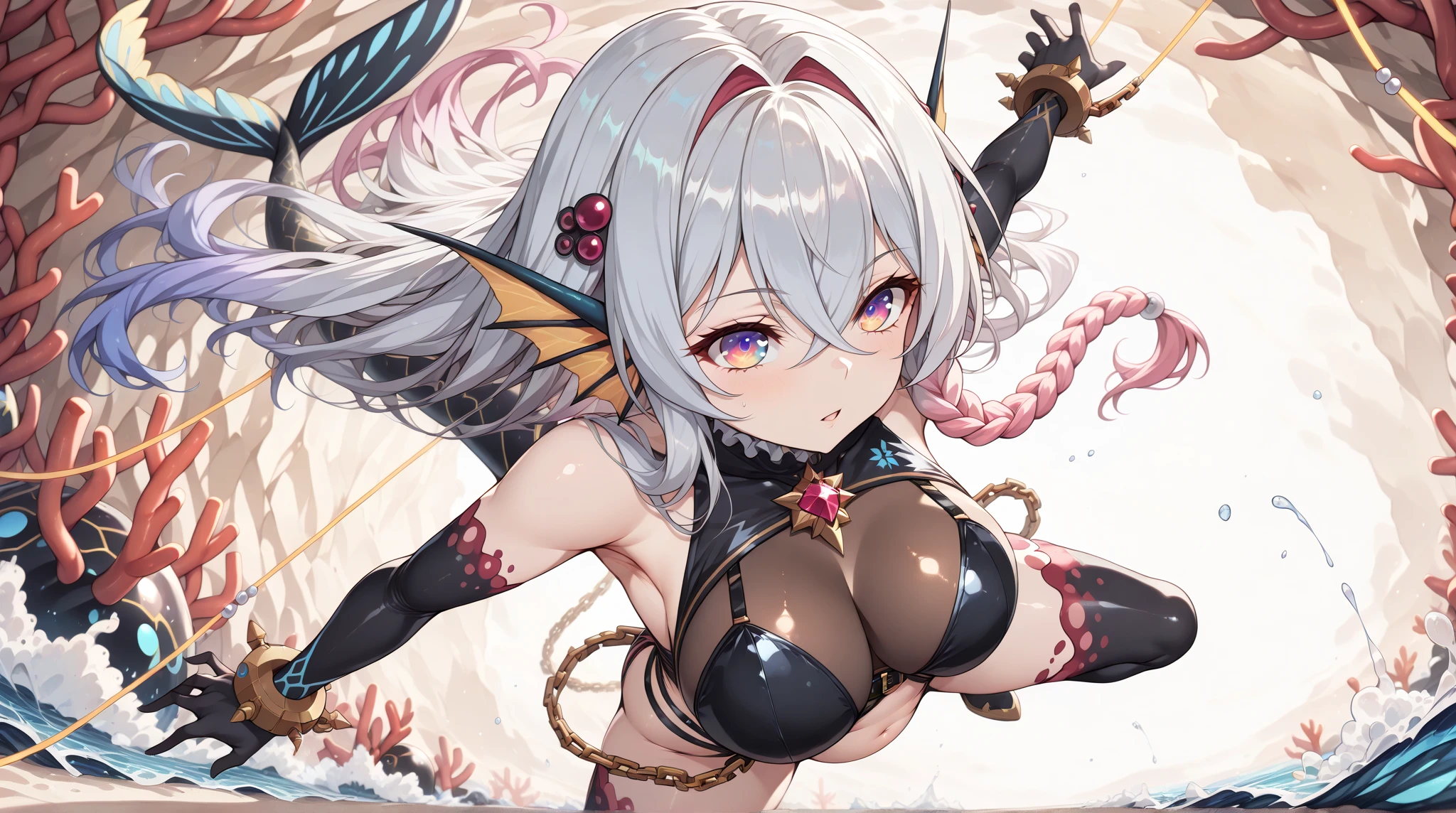 1girl, 18 year old female, Yoimiya, Genshin Impact, anime style, ultra realistic, high detail, sexy pose, sexy, beautiful, exposed skin, slender, skinny, exposed breast, large breast, nipples, exposed nipples, nude, nudity, absurdres, high res, ultrasharp, 8K, UHD, retina, masterpiece, accurate, anatomically correct, perfect anatomy, textured skin, super detail, high details, high quality, award winning, best quality, high res, looking at viewer, detailed eyes, four fingers and one thumb per hand, perfect hands, perfect finger, two arms only, no clothes, revealing, blonde hair, yellow eyes
