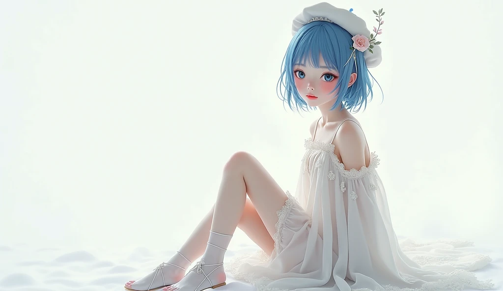 art by Cornflower, dready（A petite girl，Has a beautiful pair of delicate eyes。full bodyesbian,teardrop,Heterochromia，spread their legs，tear，The depth of field in the photo was perfect，The lens flare adds a touch of brightness。The delicate details on her face really stand out