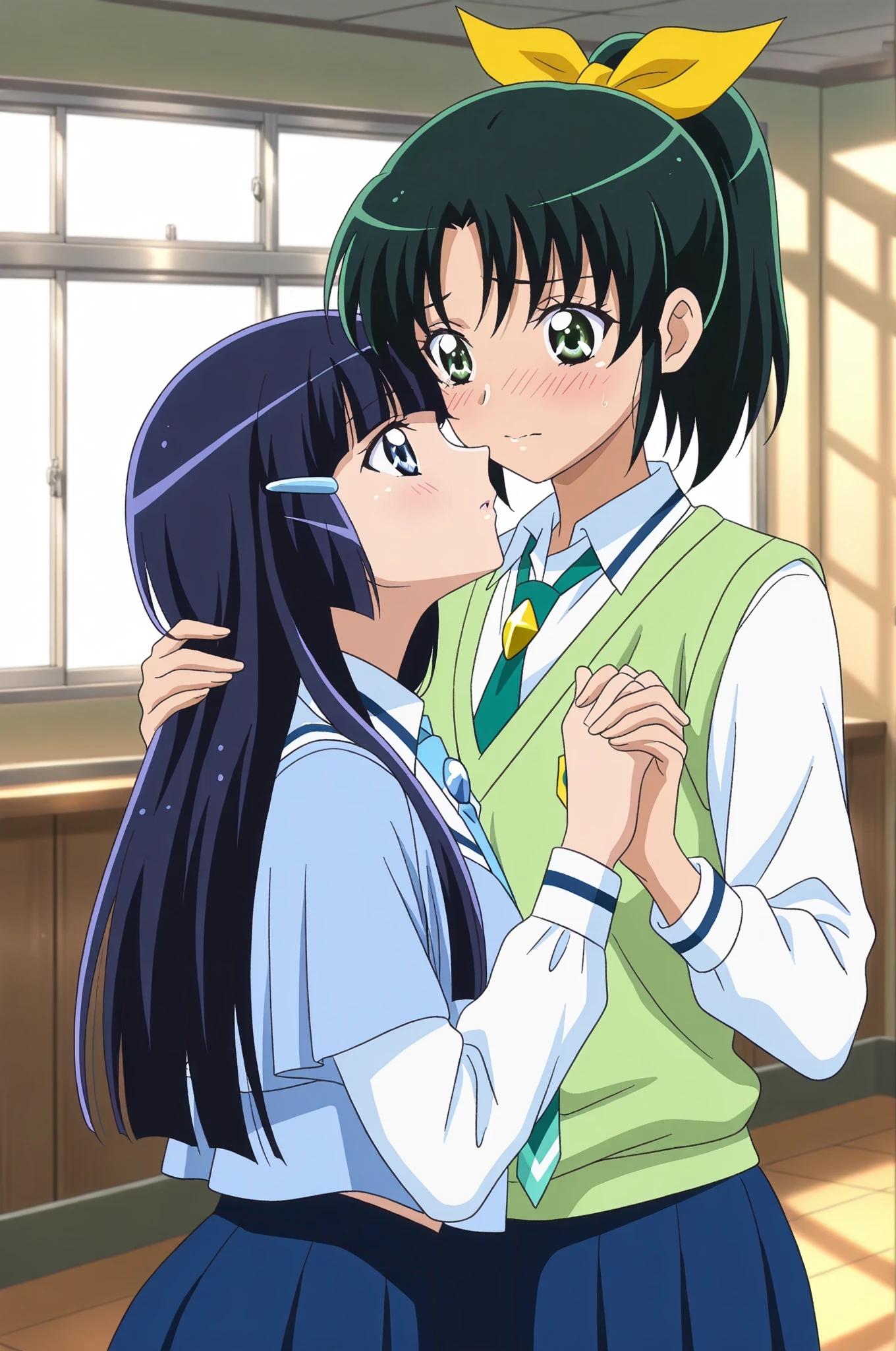 /(girl1),(anime),(White skin color),(Green eyes),(child),(12 years old),(long green hair),(With bust size 160cm)