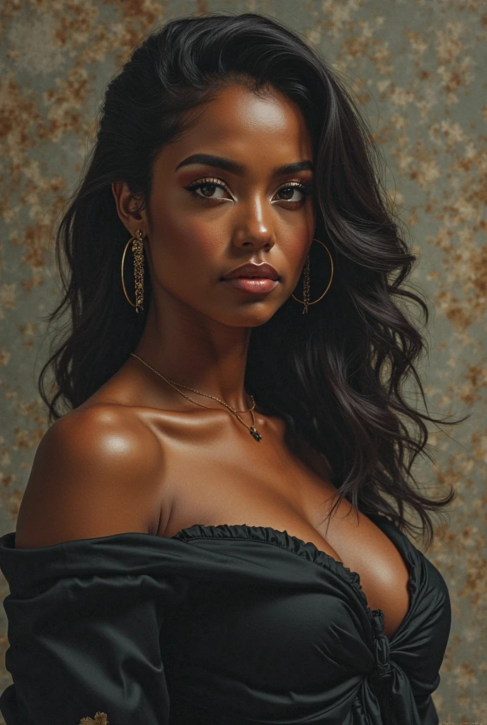 Black woman covered in oil