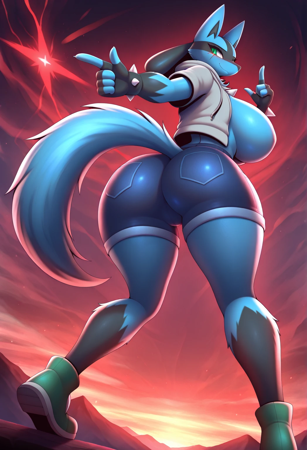 Livewire,blue punk hair, blue eyes smiling, pale skin, standing, back view, ass, sex from behind, doggystyle, 1boy1girl, cum on ass, cum electricity ,lightning, gotham city, (insanely detailed, beautiful detailed face, masterpiece, best quality) realistic, doggystyle, pov