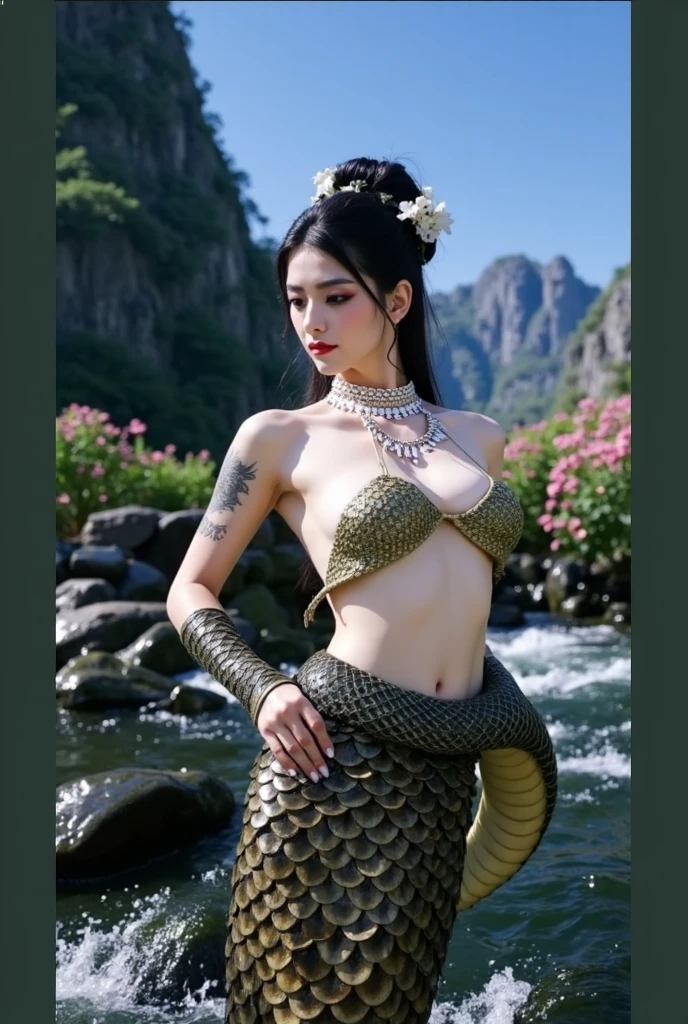(heavy chest)、highest quality、masterpiece、ultra high resolution、(Blue Dragon Armor)、(((Metal製))),(((big breasts)))、(((detailed white micro bikini))),(she wears a beautiful crown made of precious stones.),(Photoreal:1.4)、RAW photo、1 girl、(((random hair))、(((color々take a pose)))、glowing skin、(((black chinese dragon)))、intricate and gorgeous hair ornaments、(Looks like a gorgeous jewelry necklace)、(someone who looks at you calmly, Eyes like a goddess.)happiness:1.2)、(metal bikini background)).((Beautiful coral and sea background))、cliff、(ruins background)、((Super realistic details))、portrait、global illumination、(sexy pose)、Shadow、octane rendering、16K、big breasts、Raw skin exposed in the cleavage、Metal、intricate decorative details、Japan details、very intricate details、realistic light、CG Society Trenlow Eyes、Eyes shining towards the camera、(veil)、(((heavy big))),Shining eyes shine、armpit、24K,