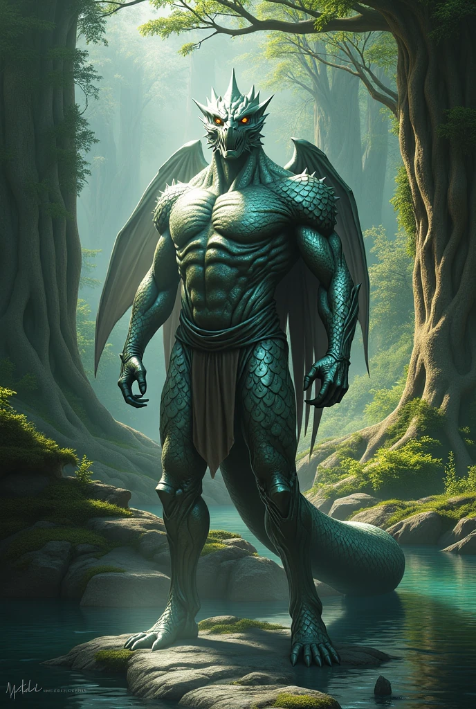 score_9, score_8_up, score_7_up, score_6_up, score_5_up, score_4_up, (solo), realistic male anthro naga, digitigrade, ?????, ????????, abs, pecs, detailed scales, muscular, ferocious, masculine