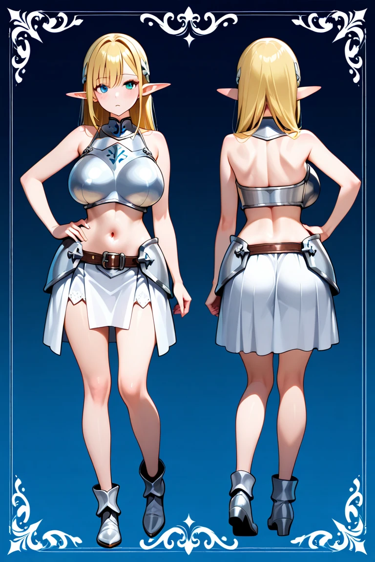 look at viewer,character chart,arms at sides,tachi-e,standing,full body,concept art,white background,simple background,anime,1girl,solo,masterpiece,Awards,high quality,High resolution,HD,4K,8K,high quality,(Medium breasts:1.2),bikini