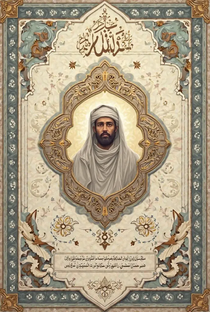 man in a turban holding a book, color page, blossoming path to heaven, inspired by sylvain sarrailh, wearing brown robes, name of the character is chad, mo salah, single panel, promotional portrait, dressed in long fluent skirt, 2019, standup, high - resolution scan, cult of the lamb