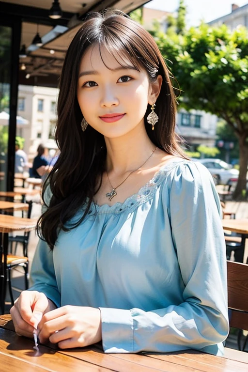 ((Highest quality)), ((masterpiece)), (detailed), Japanese,Street Corner,Beauty,OL,cute,blouse