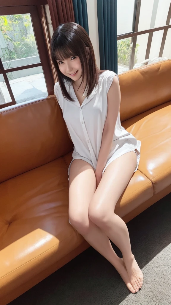 Height 158cm, Weight 65kg, White skin, gravure idol, masturbation, peeing feet transparently, 1 girl at the moment when transparent pee is squirting, masterpiece, best quality, AV, real, real, a little fat, (1 person in the photo: 1.3), (solo: 1.3), full body photo, expression feeling and crying while looking down, upper eyes, shame, short shoulder length hair, black hair, attractive eyes, big, showing cleavage, protruding tip, holding the crotch with both hands, areola visible, wearing a fitted white dress, lower body naked, not wearing shorts, pubic area very much, sunny day, room, while leaking transparent pee, embarrassed to leak transparent pee,