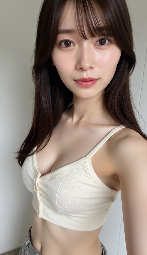 ((Highest quality, 8K, masterpiece: 1.3)), One girl, The beauty of slim abs: 1.3, (Hairstyle Casual, Big Breasts: 1.2), dress: 1.1, Super detailed face, Delicate eyes, double eyelid, smile, Home