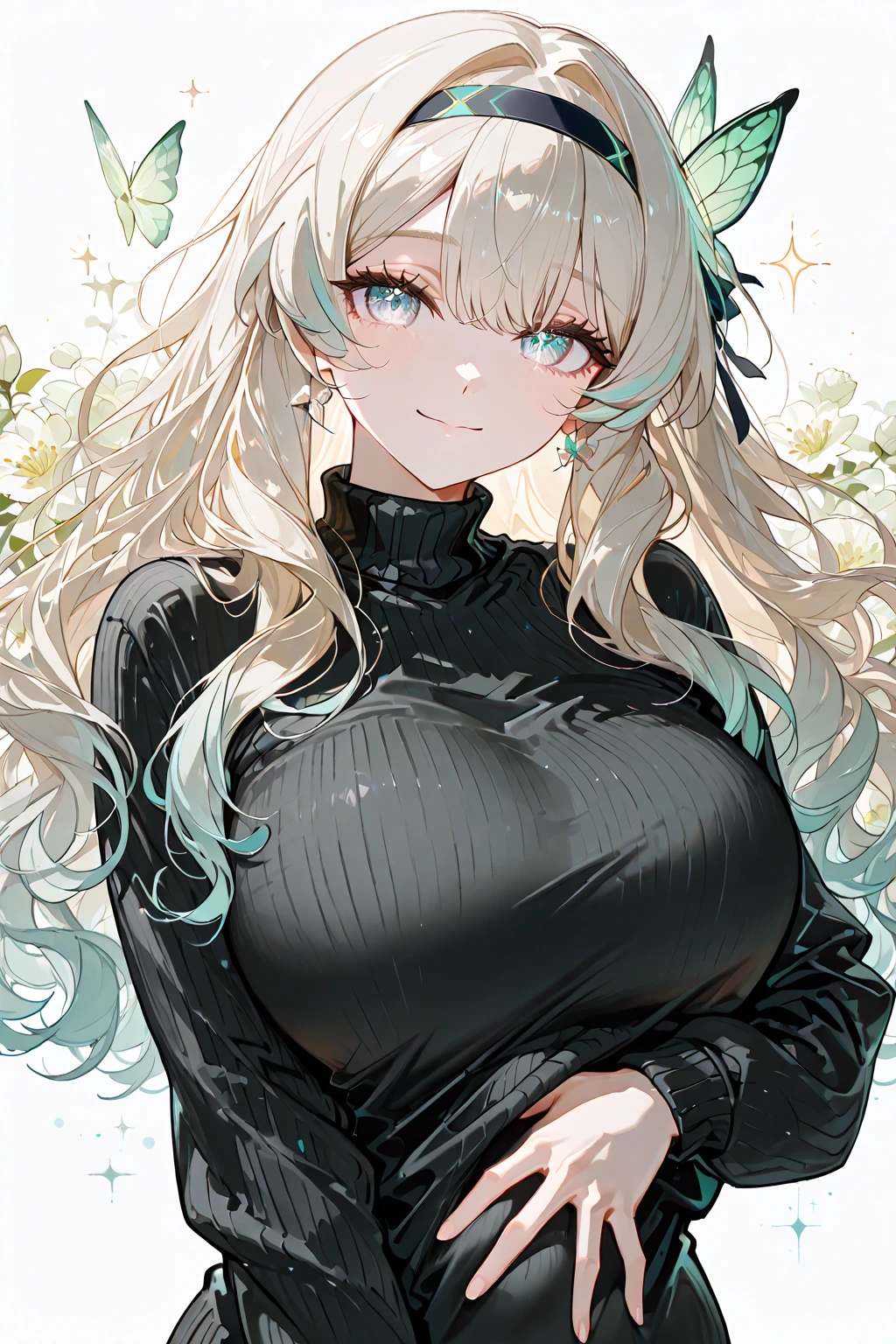 ((((((sailor dress, puffy long sleeves, frilld,  on the flower bed,))))))((((Blush:1.2,Loose cuffs,))))(((((((Monochrome world, Use only shades of white and 番石榴红 and black, sparkling particles, geomerty:1.2, )))))))，((1girl,mature,Amazing,Sharp focus,seductive lady，Solo，From above:1.3，Loose knitwear ,thigh band,))(Masterpiece,Best quality, offcial art, Beautiful and aesthetic:1.2),((hyper HD,ore,Golden ratio,)) (16k),((Upper lens,Facial closure:1.2,focus onface:1.2,fox ears, (((slime-liked breasts))), (((Sagging breasts))))),(Physically-based rendering),Sharp focus, (((highdetailskin,))),intricate outfits，Delicate pupils,Cardiac pupils,Danfeng Eyes,((((detailed hairs|Long hair|Long bold side bangs|Cover your eyes|Naturally curly|Disheveled hair)))),Slender,(masterpiece sidelighting),(The sheen),(Beautiful hair,Beautiful eyes,）((unbelievable Ridiculous,)),((extremely_Detailed_Eyes_and_face)),AV actor,(Dynamic configuration: 1.2),Brilliant,Glossy, (Photorealistic), ((triangle earrings)), two-sided fabric,Ultra-precise depiction, Ultra-detailed depiction,