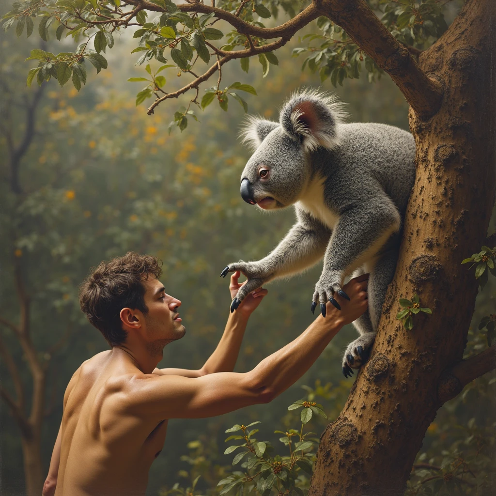 Handsome half naked man with rabbit 