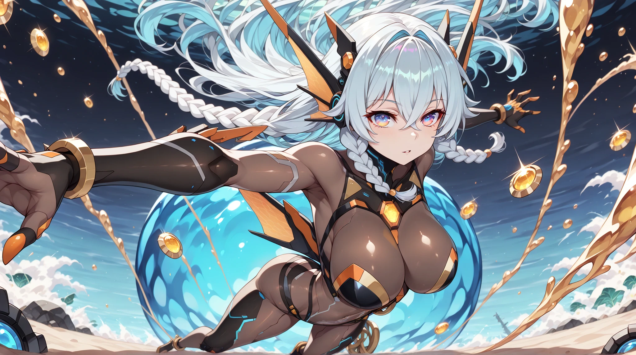 Humanoid slime, slime in human form, disgusting, slime, fine details. Anime. Tentacles, full of tentacles, wrapped in black tentacles, tentacles surrounding, some tentacles touching her,
