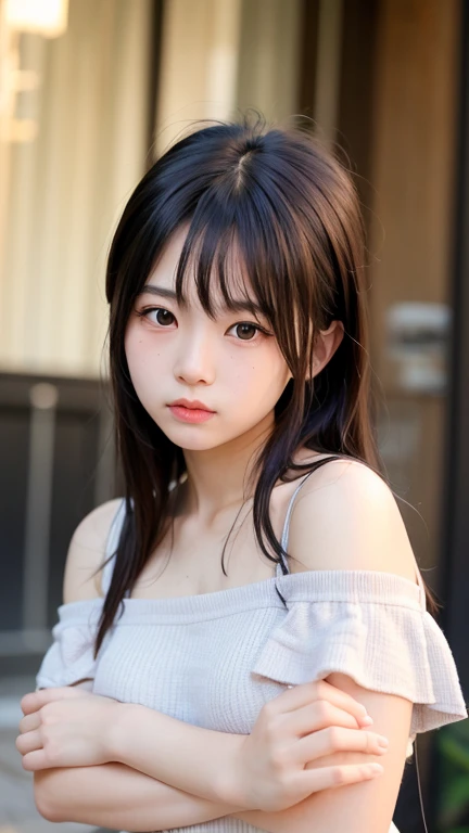 最high quality, masterpiece, 1 girl, 12~14 years old, Beautiful Face, Realistic, Soft lighting, high quality, Volumetric lighting, photograph, High resolution, 4K,Bokeh,Student Uniform,sexy