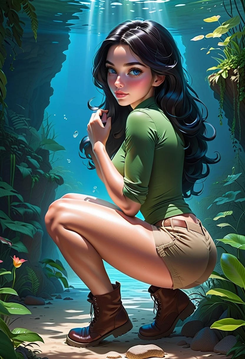 there is a woman in a bikini posing in a forest, realistic fantasy illustration, trending digital fantasy art, digital fantasy art, digital art fantasy art, fantasy art style, fantasy digital painting, digital fantasy art ), realistic fantasy artwork, deviantart artstation cgscosiety, digital art fantasy, digital fantasy illustration, epic digital art illustration, fantasy digital art