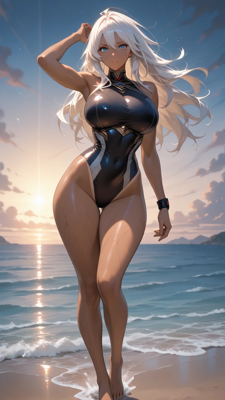 Noite escura, A white-haired woman in a short suit swimming underwater, luz da lua em uma noite estrelada, sombrancelha branca, Directed by: Mandy Jurgens, Estilo de anime 3D realista, marc brunet | | | | | | | | | |, Directed by: Stanley Artgerm, Artgerm ; irreal, inspirado em Mandy Jurgens, Artgerm e Ilya Kushinov, realistic anime art style, 3 d anime realista, arte conceitual | Artgerm