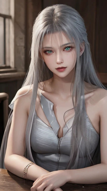 masterpiece, best quality, official art, Extremely detailed CG unified 8k wallpaper, Very detailed, illustration,white hair, 