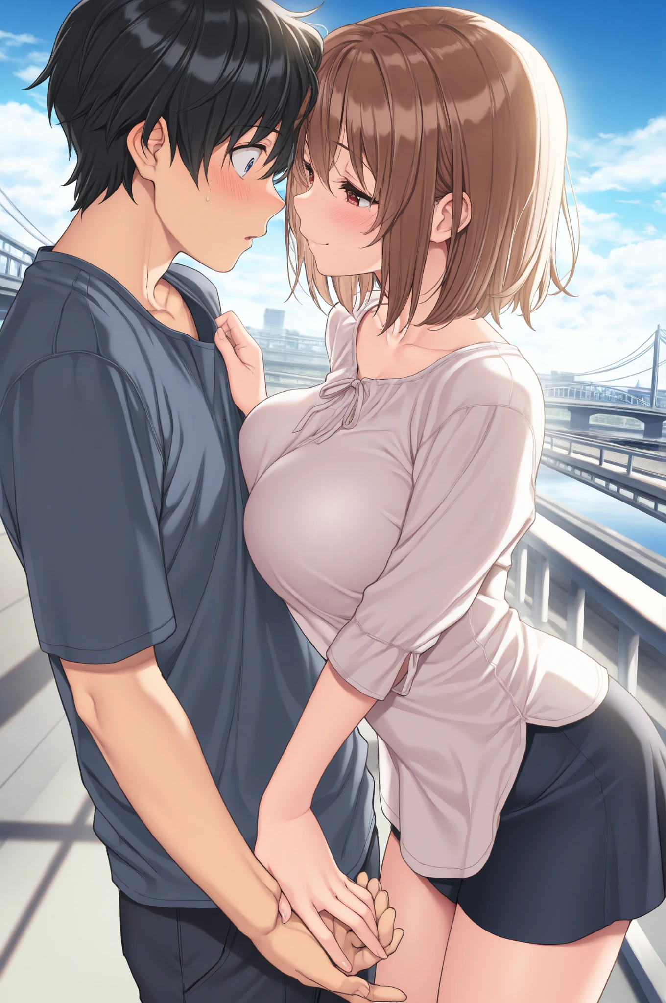 anime couple kissing in a room with a window and a window, kissing together cutely, ilya kuvshinov. 4 k, high quality fanart, ( ilya kuvshinov ), ross tran and ilya kuvshinov, kiss, nick silva and ilya kuvshinov, kissing together, artwork in the style of guweiz, hq artwork