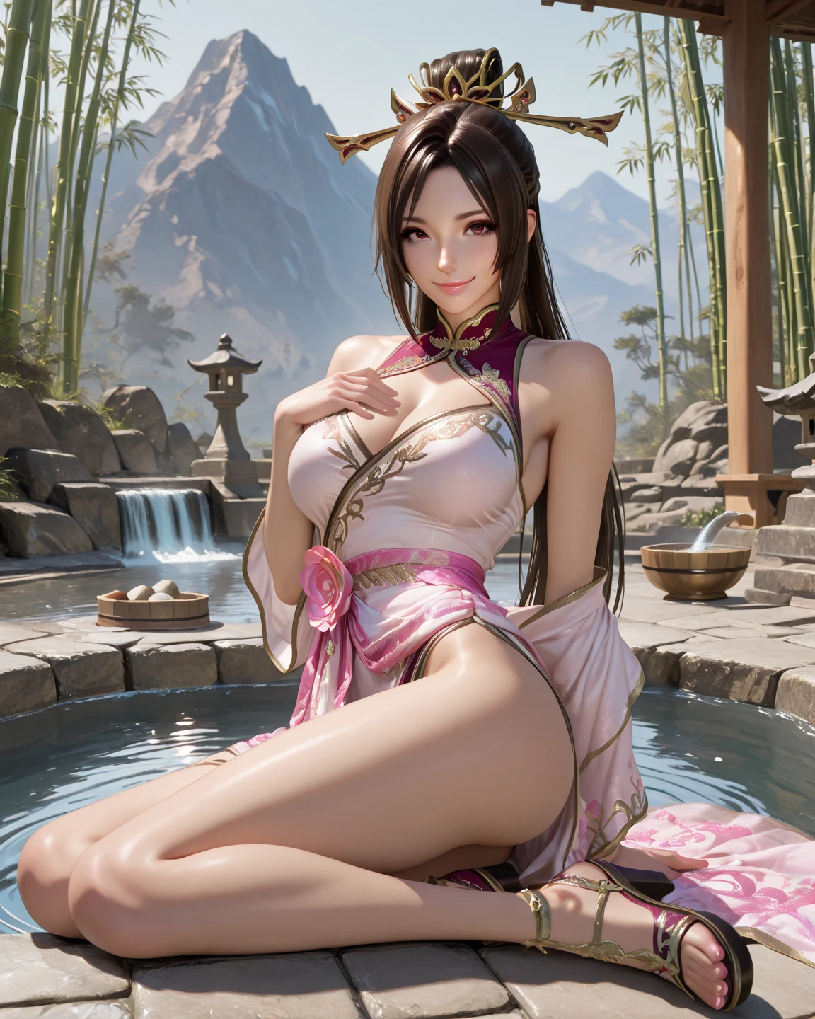 top-quality、Official art、extremely detailed CG unified 8k wallpaper、huge filesize、ighly detailed、hight resolution、ighly detailed、a beautiful detailed girl、extremely detailed eye and face、beautiful finely detailed eyes、Facial light、movie lights、(frombelow:1.3)、(point of view:1.2)、looking at the spectator、full body Esbian、fully body photo、Braids、Blowing tide、Ruins of the vagina、droolng、Very gigantic-breasts、Open legs、sexual excitement、Sex Expressions、Thinness、high-heels、outside of house、(Hanfu:1.1)、teto、early evening、neon in the back、(toned thin legs)、a girl wearing a transparent silk scarf、no clothe、witheout panties、sitting on a bed、Open your legs、Arms raised above your head、In a seductive pose、