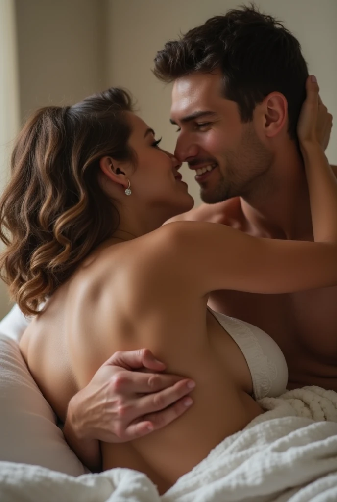 A man fucking a women in bed