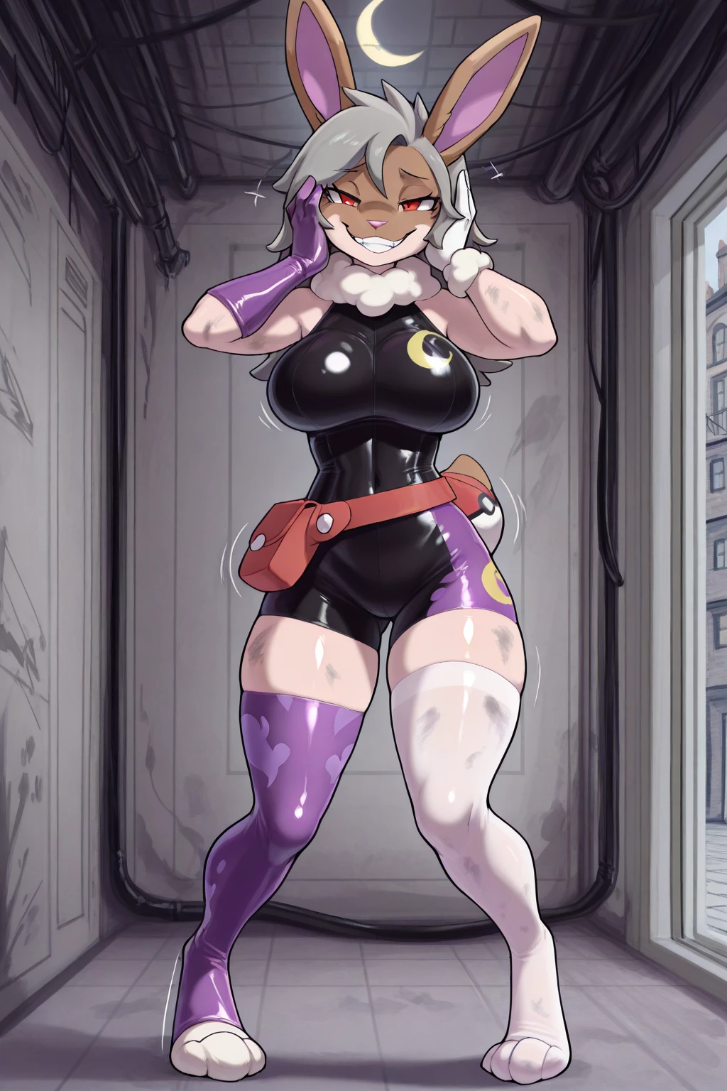(((Moxxie))), by mr_canvas, by mr canvas, by mrcanvas, {best quality}, {{masterpiece}}, {highres}, 4k, 8k, furry, male, furry art, thick lineart, heavy lineart, thick black lineart, bold lineart, thick outline, muscular anthro, tall, size difference, black striped dress, thigh boots, large , huge bulge, huge, muscular arms, muscular legs, muscular male, see-through dress, choker, bowtie, red gloves, spikes, spiked bracelet, grin, wearing panties, cleavage, skin tight, facial piercing, eyebrow piercing, detailed, hi res, high resolution, big muscles, black spiked collar, hoop ear ring, butt, muscular, striped dress, black bowtie, pink gloves, thigh highs, alley, 2boy, offscreen character, sloppy sex, oral, hidden sex, hidden oral,