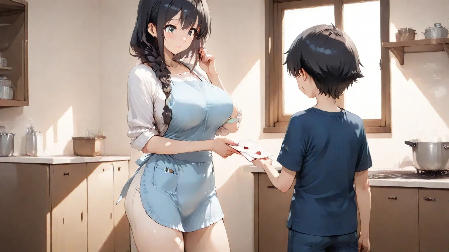 1boy,1girl in、Complete human body、masterpiece, top-quality, hight resolution, 1 girl'room with at、peephole door, Open the door, doorways、beautiful Girl、cute little、Plain white wet oversized loose T-shirt、((Sweat,steam,Lower grade)),Intense sex between a girl and a sneaky faceless macho guy, Tall dark-skinned man in a swimsuit、The man in the swimsuit grins、man with alcohol、Standing Back sex, doggy back style
