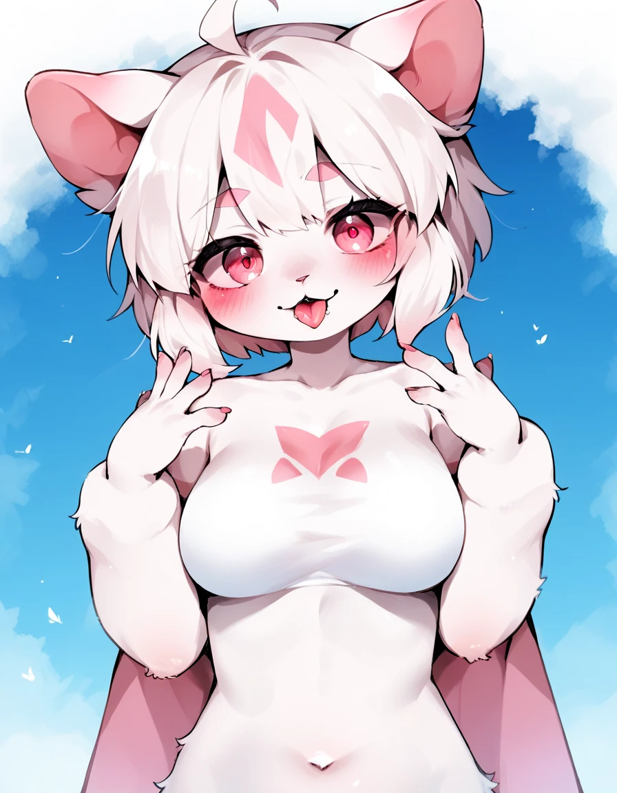downy furry,Little girl,loli,PINK hair,short hair ,PINK CATt eye, pink downy furry skin,PINK CAT ears, pink furry hand,PINK CAT tail,a strip of furry cat tail,furry CAT legs,furry CAT foot,furry face, furry torso,furry navel,furry lips,furry cat mouth,good anatomy,good artist,good quality,good detail,naked,full body,Point the soles of your feet at others,big breasts