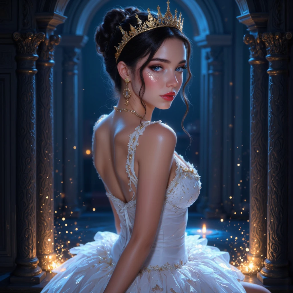 (masterpiece, best quality:1.5), highest quality, High resolution, super detailed, Realists, Upper body photo of a brunette young magical girl, detailed and beautiful eyes, beautiful detailed lips, very detailed eyes and face, longeyelashes, white satin wedding dress, Holding a magic wand in your hand, Cast a transformation spell, With her magic wand she turns stones into candles, Glowing wands available,Beautiful and colorful makeup, elegant and noble々The jewelry bag, Gardens as background, soft daylight, bright colors, fine brushstrokes, Portrait style, Silk dress fabric, beautiful color palette, glowing skin, First-class rendering, that captures every detail, enchanting atmosphere, subtle shadows and lights, (perfect anatomy:1.2), (The stunning magical girl in the wedding dress turns stones into candles. (a transformation with the magic wand:1.4), (magnificent panorama view:1.2)