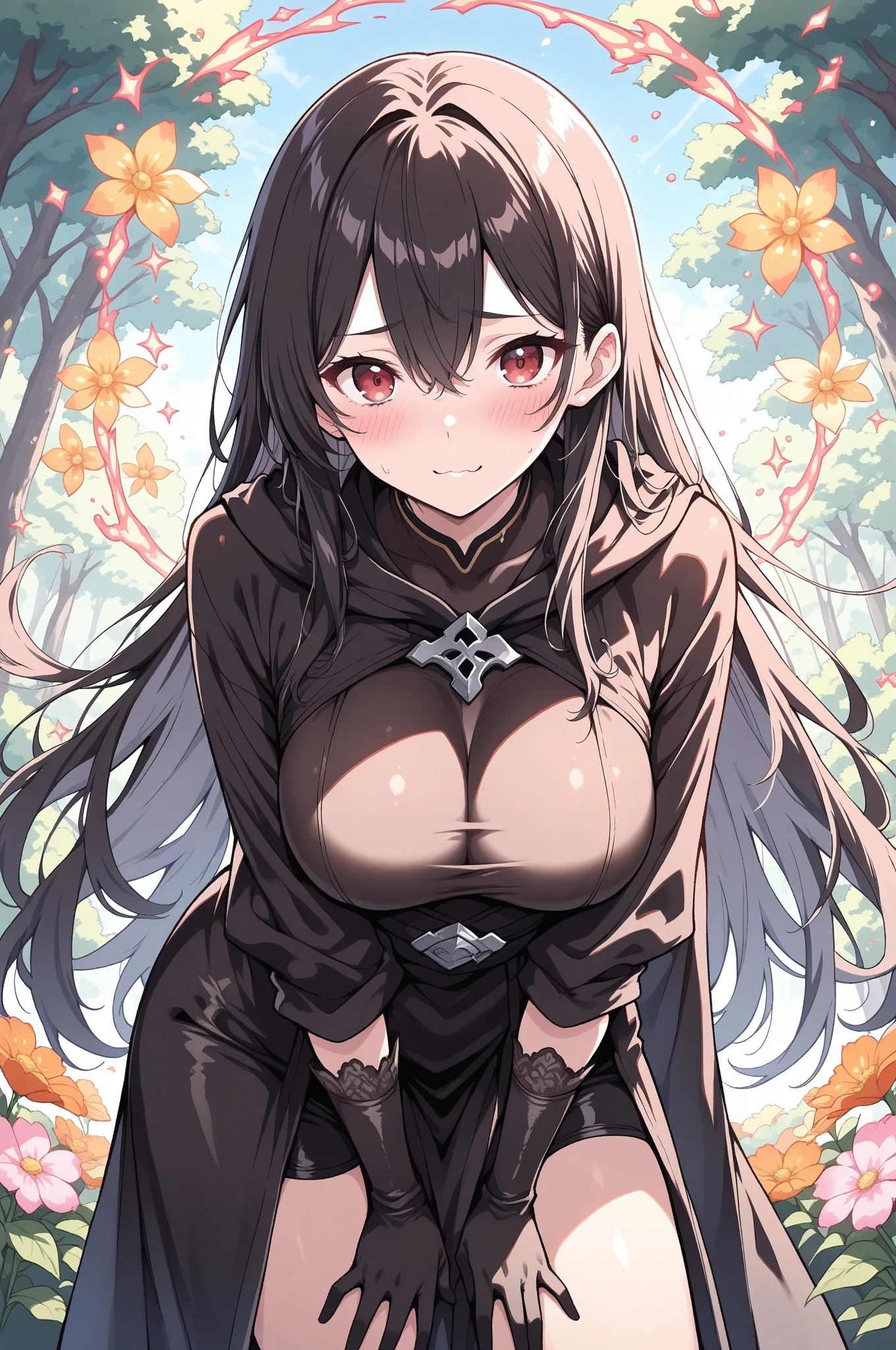 Anime, POV, Fantasy, 1girl, brown hair, short pony tail, brown eyes, medium breasts, sideboob, wearing nun's uniform, no bra, bottomless, no panties, show off pussy, panties aside, Looking at Viewer, Smile, skyporn, in Offstage, From above, Nipple Tweaking, Areola,big areolae, puffy niples, nipples through, ((best quality)), spread legs, sit, oral invitation