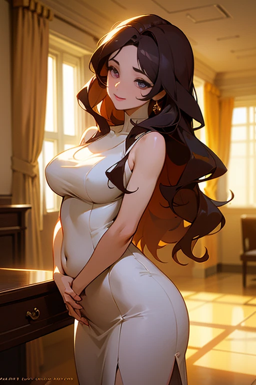 Anime illustration、highest quality、cyber punk、Luxury Casino、Voluptuous gravure idol、Brown skinned bunny girl、Perfect proportions、Overwhelmingly large breasts、Thick legs、Beautiful, shining eyes、Blushing、smile、Cowboy Shot