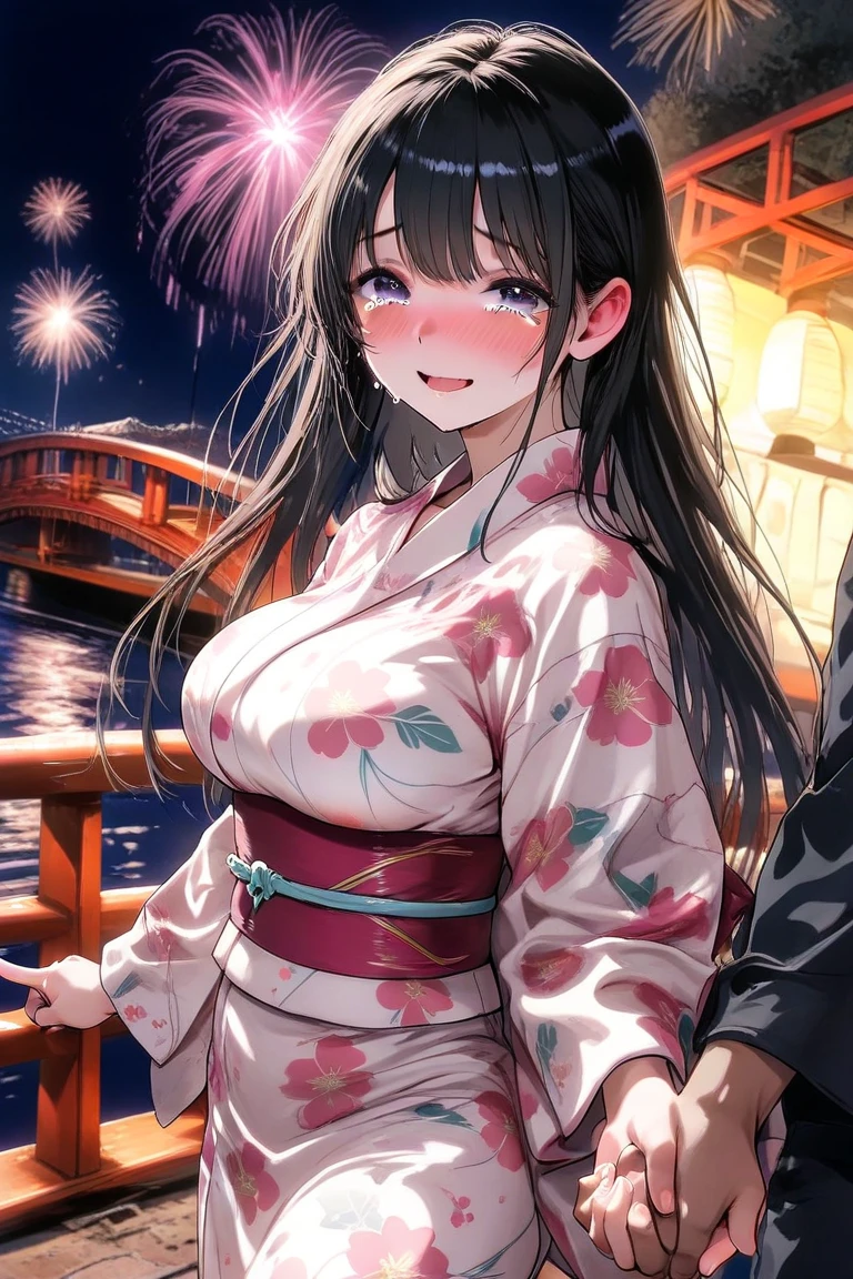 (highest quality:1.4)、High resolution、Detailed Background、(Detailed beautiful face:1.4)、Anatomically correct、(Depict the normal number of fingers:1.2)、(Detailed facial expressions)、Realistic、Beautiful fingers、Teenage beauty、(Huge breasts:1.3)、Perfect body line、
cute hair color、Braided long hair、Hair Bun、Show off your attractive armpits、Accentuate your breasts、Accentuate your cleavage、Excited、(Underboob:1.3)、Pink lace panties、No bra、Yukata with vibrant colors and patterns、Cowboy Shot、
Night view、firework、From the sightseeing boat、
(The beautiful girl rolled up her yukata and showed me her panties.:1.5)、
Excited expression、Happy expression、sexual expression、Panty Shot、cute、cameltoe