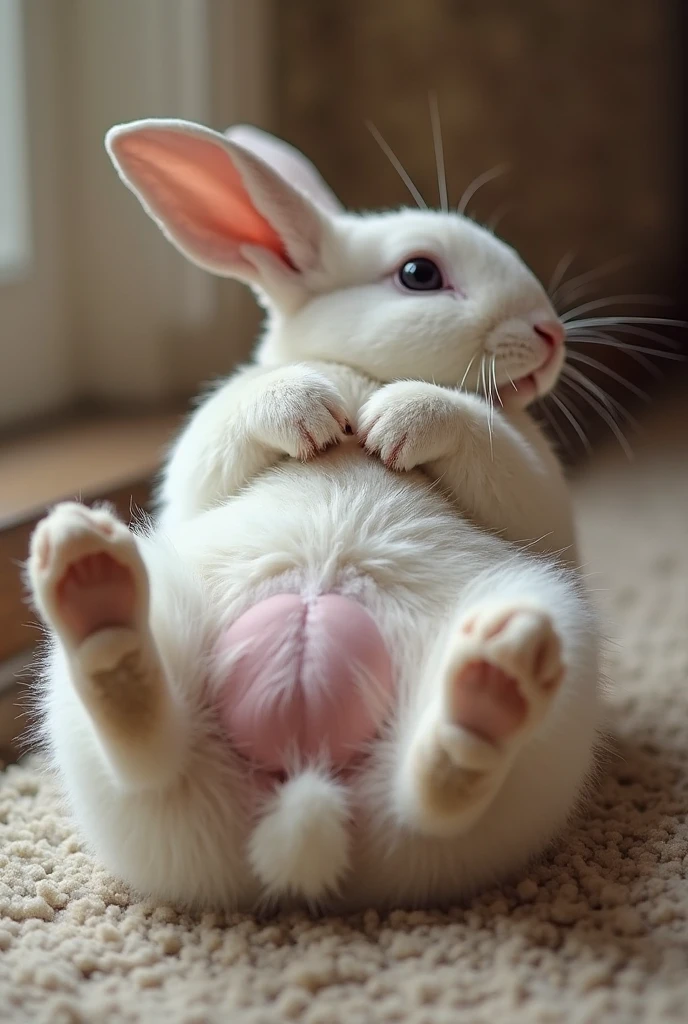 Artwork by raptoral,bunny, feral,male,seductive, solo,sheath,balls,(detailed eyes),tuft,intimidate,dominant,seductive,confident,spreading legs,solo,,showing penis and balls, seductive (small sexy bunny balls, penis ) (sexy detailed anus) ((by zackary911) (by hioshiru) (by plattyneko) (detailed drawing) () (balls focus) () (cum dripping from bunny penis) (small bunny tail) beautiful lighting) (beautiful artwork) (masterpiece) (very detailed artwork () (intricate very detailed textured anus) (Puffy anus) (feral:2.0) (beautifully detailed bunny penis) (in heat) (Detailed bunny penis) (on back) (laying in back) (presenting penis) (realistic bunny) (realistic artwork) (intricate very detailed balls) (small bunny penis) (small rabbit penis) (small balls) (anatomically correct bunny penis) (anatomically correct bunny balls) (small fluffy sheath) (White bunny) (white fur) (sexy detailed paws) (beautiful blue eyes) (young youthful bunny) (young  bunny)