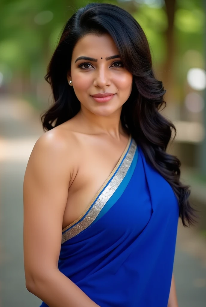 Young Samantha ruth prabhu,Masterpiece,full body close up of a young average size woman,beach, saree, exposing navel and cleavage, close body shot, stylish pose, sexy girl, beautiful pose, sexy pose, very sexy pose, gorgeous lady, chest up bust shot, semi naked, dim light