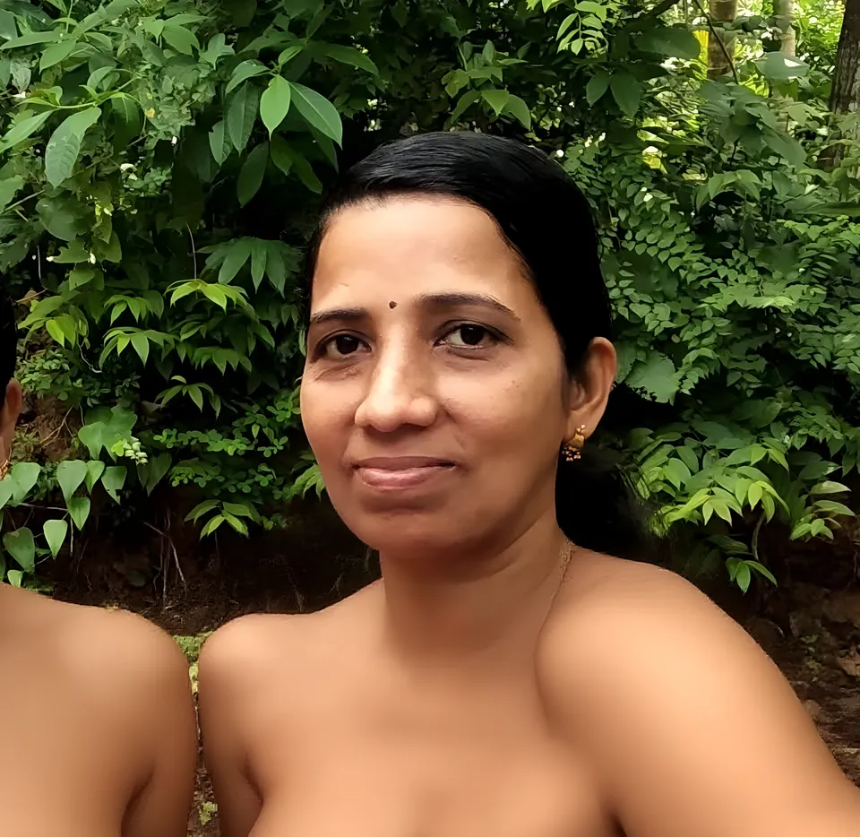 Forest, indigenous people, 12-year-old girl, smile, B cup, beautiful face, jet black skin, sweaty body, skin that shines with sweat, only her breasts are hidden,don't hide your chest,body drenched in sweat,Show your hairless armpits,pink nipples