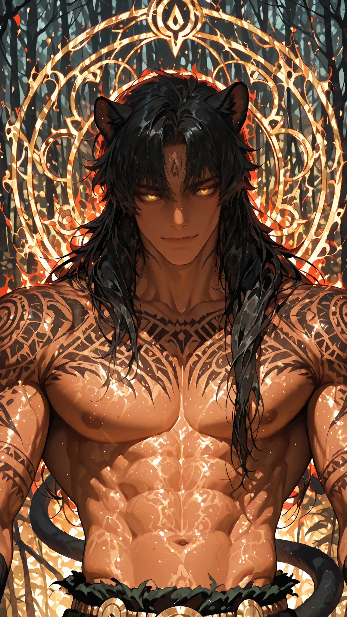 homem de anime com tatuagens e uma tatuagem no peito, menino tribal de anime com cabelo comprido, cute japanese demon boy, handsome guy in demon slayer art, Homem bonito de anime, lindo deus masculino da morte, personagem de anime masculino, badass anime 8 k, alquimista de fantasia masculino magro, papel de parede de anime, cara de anime alto com olhos azuis, arte detalhada de personagem de anime, hd papel de parede de anime