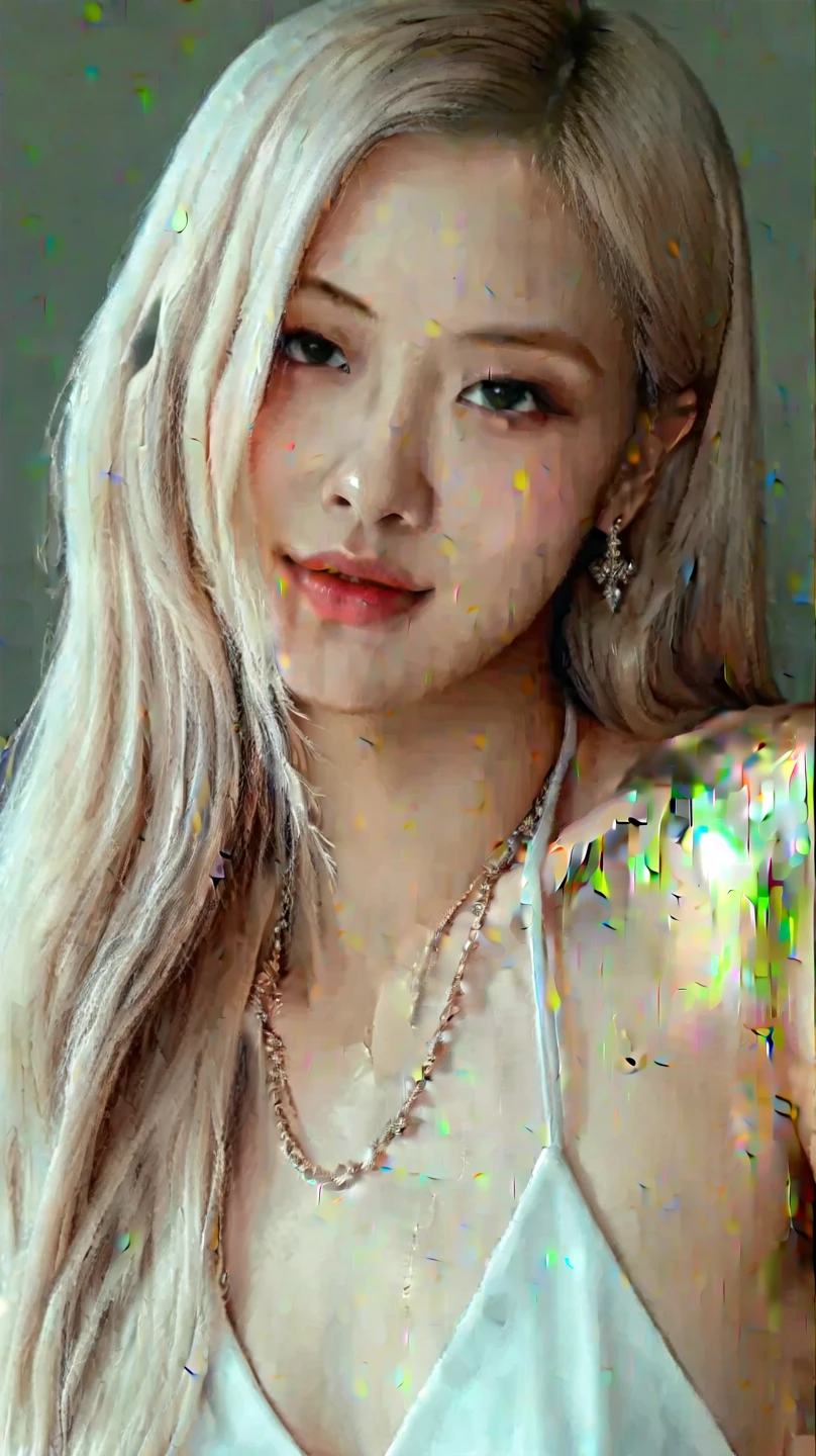 (realistic、masterpiece、Best Quality、8K、highres、high resolution:1.3)、1 girl、Huge breasts、white bikini、pale white skin、looking at viewers、super fine face and eyes、long blonde hair、indoor、 upper body、