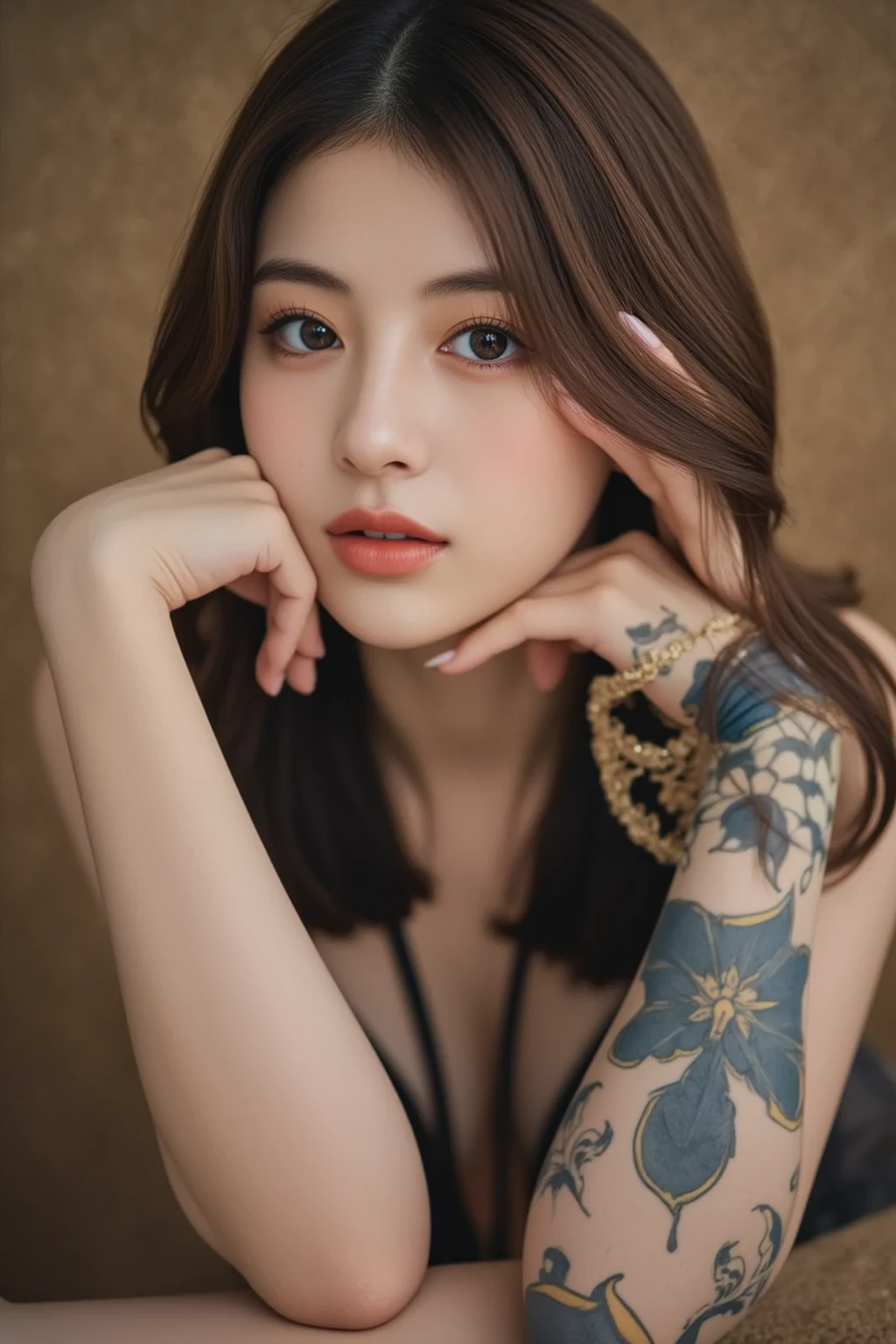 Tattoo all your skin。Please let the women smoke。Tattoo on left cheek「UNCONVENTIONAL」Please enter the characters。