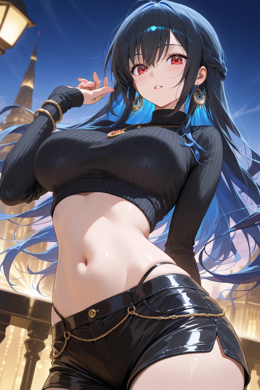sfw, masterpiece, best quality, high quality,
outdoors, street, bottomless, hands on hips,
looking at viewer, cowboy shot,
narrow waist, wide hips, pussy, nipples, big pussy, topless, breasts poping out,
Nobara, <lora:Nobara-10:1>,
(masterpiece, best quality, glowing light, glistening, shiny skin, ultra detailed, detailed background, complex background), (perfect face, detailed face, detailed eyes,perfect hands,perfect fingers), 1girl, solo, close up, slim, body, smug, 8k wallpaper, Beautiful Finger, Beautiful body, Beautiful character design, perfect face, perfect balance, official art, extremely detailed CG unity 8k wallpaper, perfect lighting, Colorful, Bright_Front_face_Lighting, (masterpiece:1.0),(best_quality:1.0), ultra high res,4K,ultra-detailed, photography, HDR, highres, absurdres:1.2, Kodak portra 400, blurry background, bokeh, lens flare, professional photograph, (vibrant_color:1.2),(beautiful_face:1.2), 2d, anime,