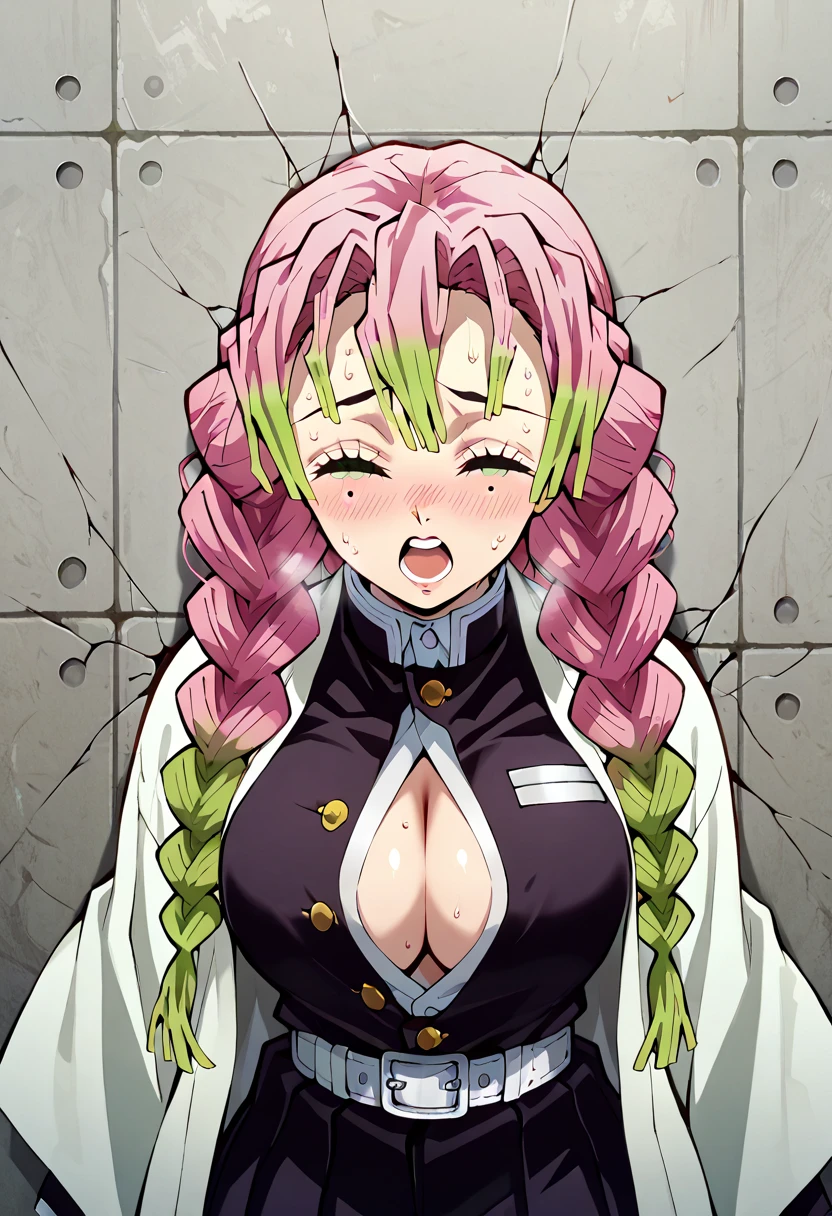 Kiwi Casual,Purple eyes,Hollow Eyes,Grey Hair,Double Bang,Ahoge,gigantic breasts,Blushed,score_9,latex,oiled skin,1girl,garter belt,Erect nipples,Areola,rape,Fertilization,latex,Tentacles,Bukkake,Facial,Tentaclesだらけの床,Breast milk,Cum in mouth,Jumpsuit,front view,open pussy,Eyes are hearts