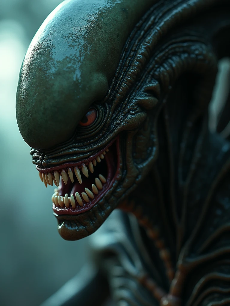 (((Extreme close-up Xenomorph Alien the eighth passenger (((Zombie The Walking Dead))),(((Front Images))),(((Splash color images)))
